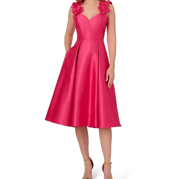 Adrianna Papell Fuchsia Midi Dress - Picture 1 of 5